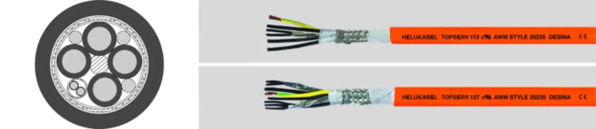 Ohjauskaapeli taipuisa Helukabel Topserv® 113 PUR - OHJAUSKAAPELI TAIP. HELUKABEL TOPSERV 113 PUR (4G25+(2X1,5))