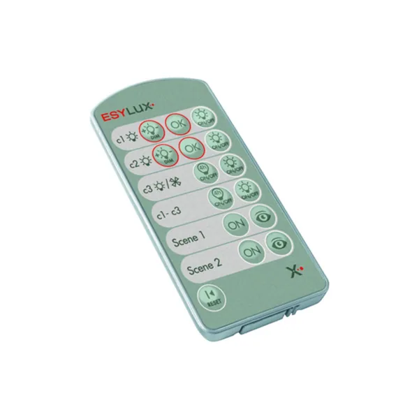 Kauko-ohjain ESYLUX MOBIL-PDI/USER HOPEA/VIHREÄ