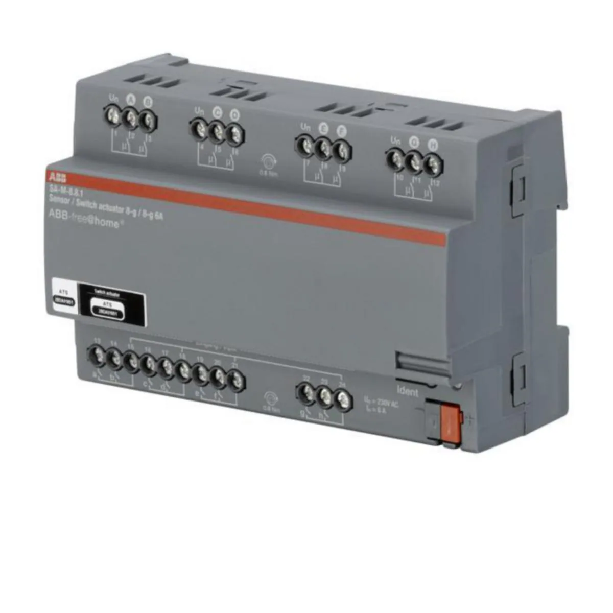 Tulo/lähtöyksikkö ABB-free@home keskukseen - TULO/LÄHTÖYKSIKKÖ ABB FREEHOME 8PV 8X6A 230V T DIN