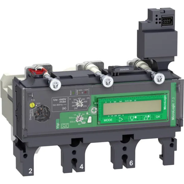 Kompaktikatkaisijan suojarele Schneider Electric ComPactT MicroLogic 3P 7.3E VIGI 400A
