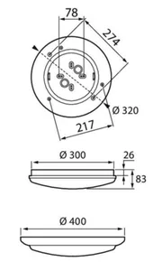 Tunnistinvalaisin Airam Lumi LED - TUNNISTINVALAISIN LUMI 320 IP44 12W/840 PIR MS PCO WH