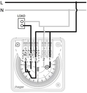 Kellokytkin mekaaninen Hager Compact EHN711 - KELLOKYTKIN MEKAANINEN COMPACT EHN711 VRK 1VK 13A 230V VK