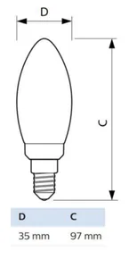 Kynttilälamppu Philips MASTER LED - KYNTTILÄLAMPPU MASTER LED E14 827 485LM 40=2.3W CL UE A