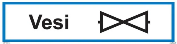 Merkintätarra Malkit Kiinteistö VESI + SULKU 400X100