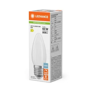Kynttilälamppu Ledvance Performance Classic - KYNTTILÄLAMPPU LEDVANCE CLB 5,9W/865 806LM E27 DIM FR