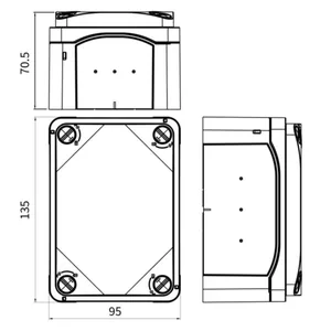 Asennuskotelo ABS Katko ConnectSafe - ASENNUSKOTELO ABS KCS 135X95X70 ABS IP66