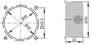 Kojerasia Hager Integro Flow - KOJERASIA INTEGRO FLOW 1-OS D45mm S=22mm HAR