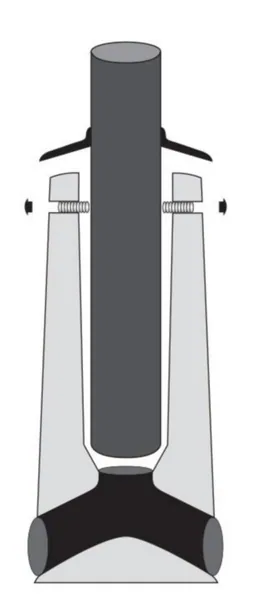 Pylväsjalusta (kiinnitys säätöpulteilla) Lujabetoni RBJ RBJ-2B (100-143MM. 1-4M