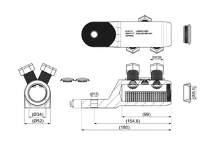 Ruuvikaapelikenkä Ensto Sähköverkot - RUUVIKAAPELIKENKÄ ENSTO AL/CU 300-630 MM², Ø17
