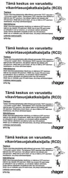 Käyttöohjetarra UTU