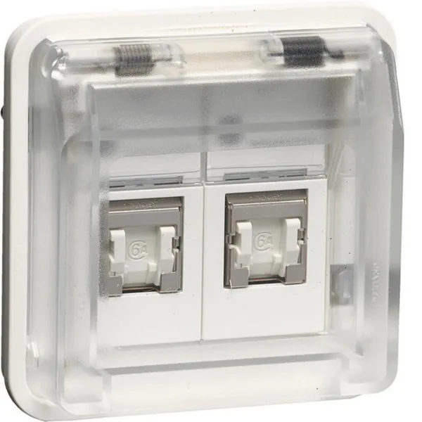 Telerasia Hager W.1 2XRJ45 KAT 6A STP IP55 VAL