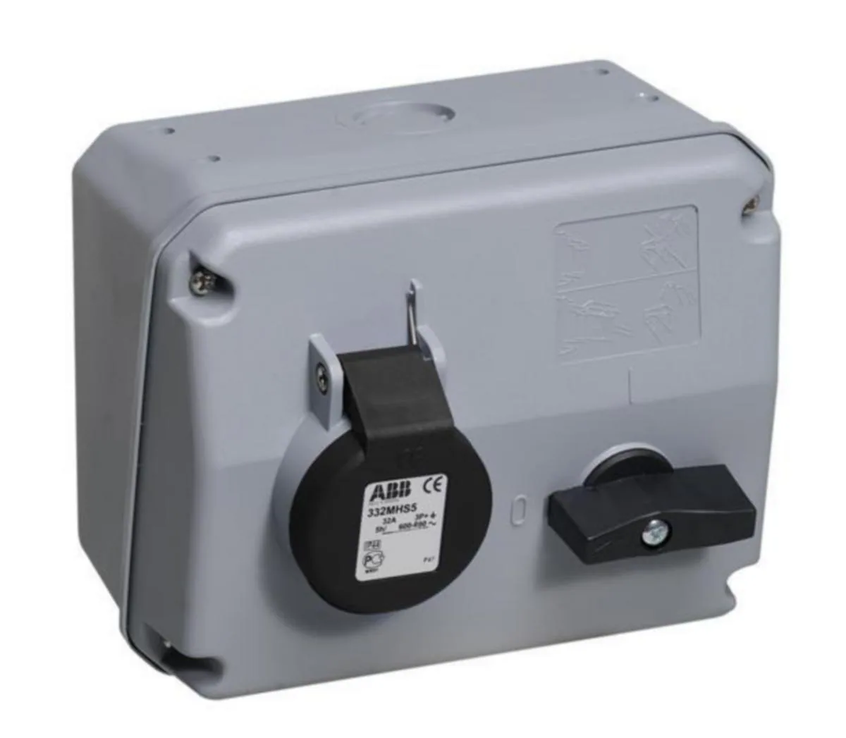 Voimapistorasia Amphenol Critical & Safe IP44 5H, 63A, 3P+N+E, KL – musta