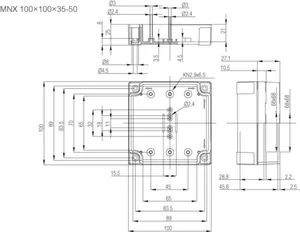Asennuskotelo PC Fibox MNX 100x100 - ASENNUSKOTELO PC FIBOX PC 95/35 LG