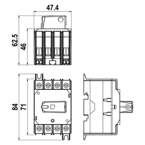 Kuormankytkin vääntö Katko LoadSafe KU 16-40A - KUORMANKYTKIN VÄÄNTÖ KU16-40A 3X16A 400V 7,5KW 1NO