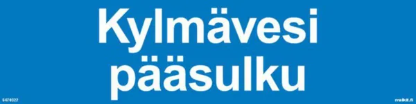 Merkintätarra Malkit Paloala KYLMÄVESI PÄÄSULKU 400X100