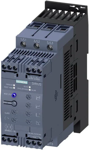 Pehmokäynnistin Siemens Sirius 3RW4036-1BB14 22KW/400V 45A