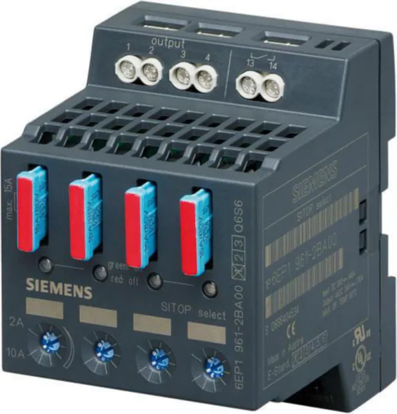 Tarvike Siemens Sitop SELECT SUOJAUSMOD 4-KAN 6EP1961-2BA00. 24V/2-10A