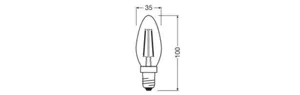 Kynttilälamppu Ledvance Performance Classic - KYNTTILÄLAMPPU LEDVANCE CLB 1,8W/827 250LM E14 CL