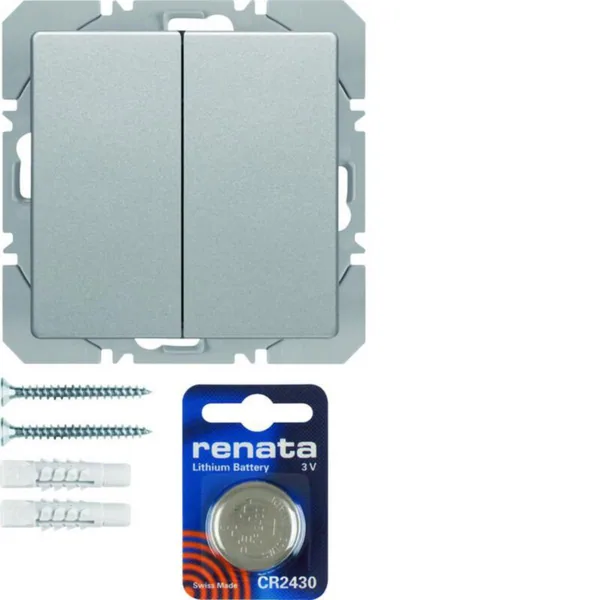 Painike langaton KNX Hager Q.1 2OS. PAR 3V QUICKLINK ALU