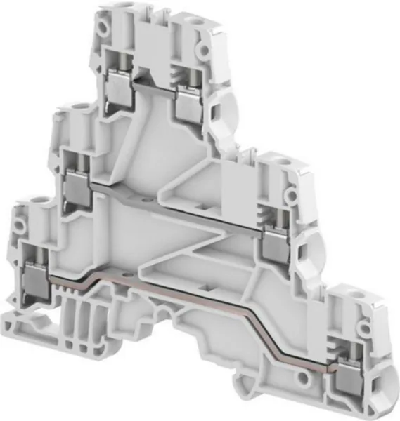 Riviliitin kaksikerros TE / ABB Entrelec -liittimet TE/ABB HARMAA, LEV:5,2MM, JOHTO:4MM2