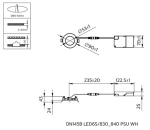 Alasvalo Philips CoreLine SlimDownlight - ALASVALO CORELINE 650LM 830/840 D68 ON/OFF IP44