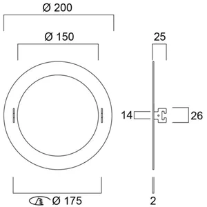 Mekaaninen lisätarvike Sylvania sovitekehys alasvaloille - MEKAANINEN LISÄTARVIKE 0030461 ADAPRING 150/175/200MM