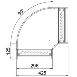 Kulmakappale OBO KTS RB - KULMAKAPPALE KTS RB 90 630 FSK SW, KAARI 90°