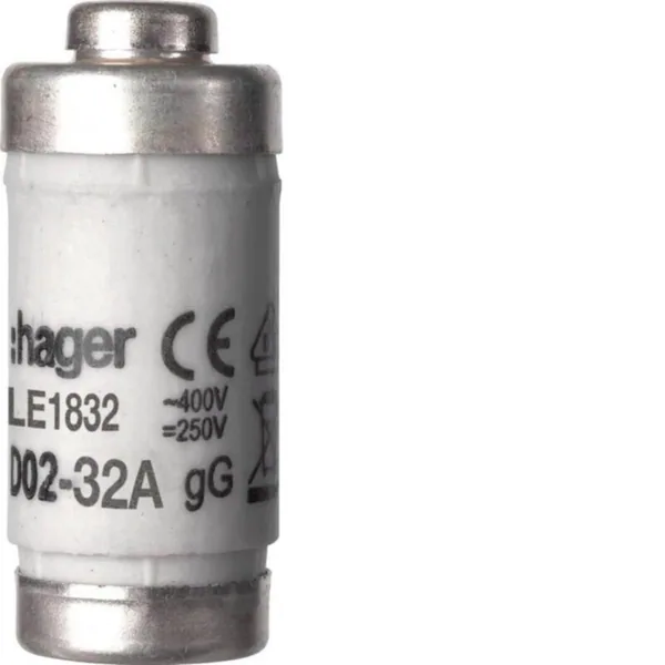 Tulppasulake Hager LE1832 D02/E18 GG 32A 400V