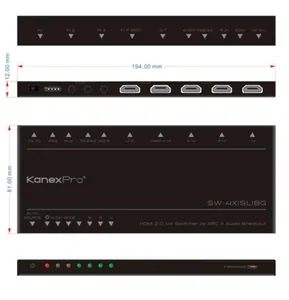 HDMI kytkin UltraSlim KanexPro - KYTKIN KANEXPRO 4X1 HDMI ULTRASLIM