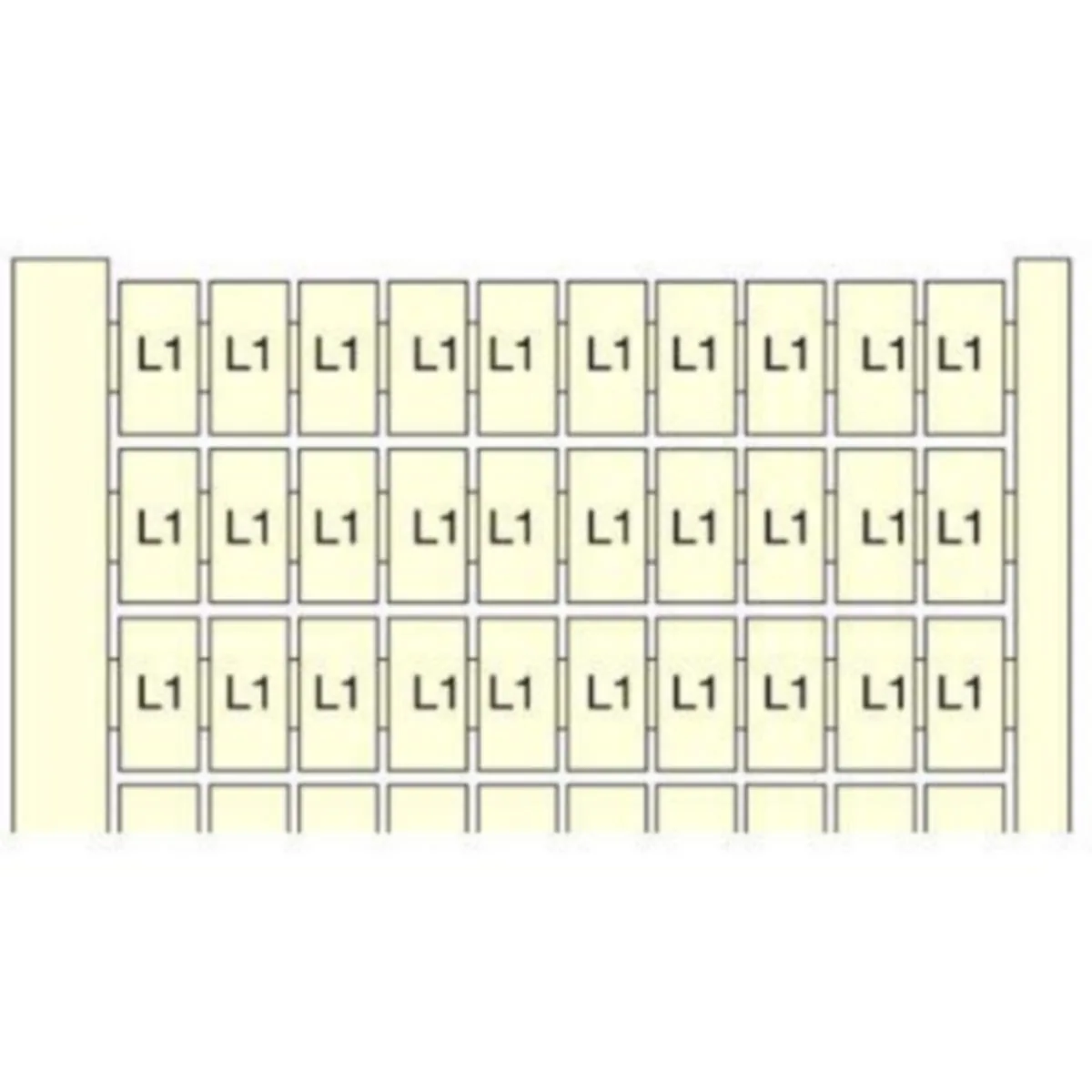 Johdinmerkki TE / ABB Entrelec -liittimet 5MM, 100X (PE), HOR