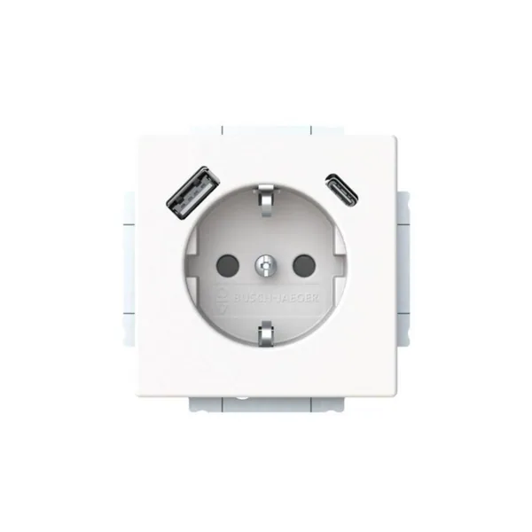 Pistorasia + USB ABB Impressivo maadoitettu 1-osainen 1S/16A/IP21 UKJ 0XUSB A+C MVAL