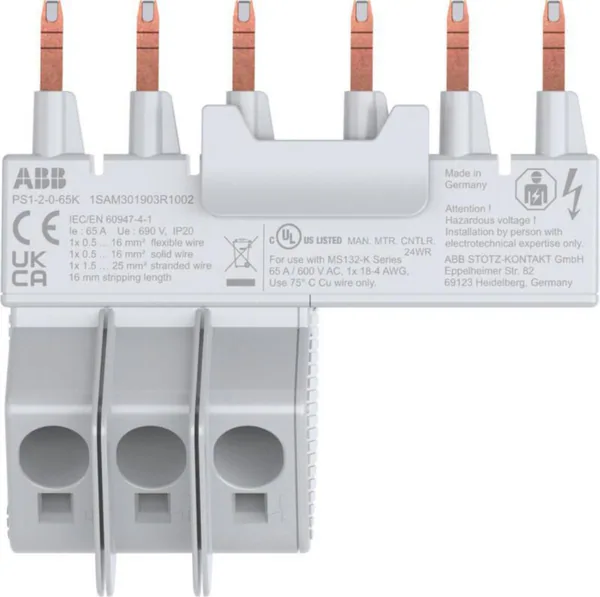 Virtakisko ABB MS116/132 65A, 2X