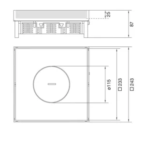 Lattiarasia Hager Electraplan.VE-EE EKQ120 RST - LATTIARASIA ELECTRAPLAN.VE-EE EKQ120 RST 243X243 PUTKI 25MM