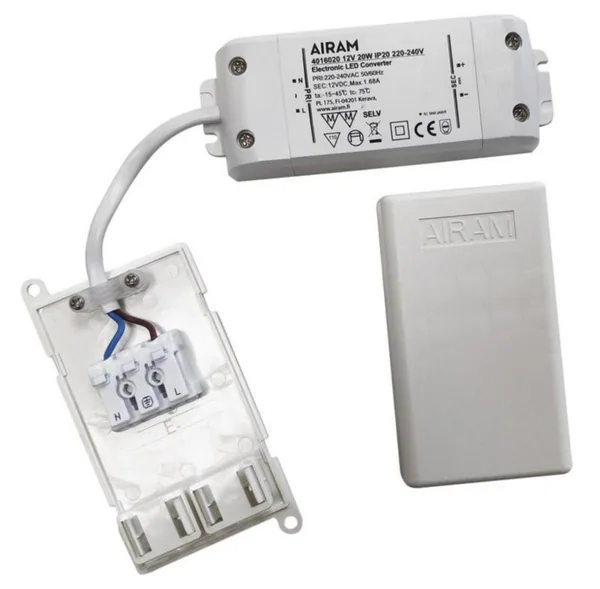 LED-liitäntälaite Airam TASAJÄNNITELÄHDE 12V 20W IP20