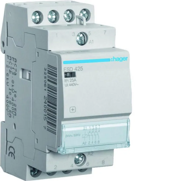 Kontaktori Hager ESD425 4s 25A k.24VAC
