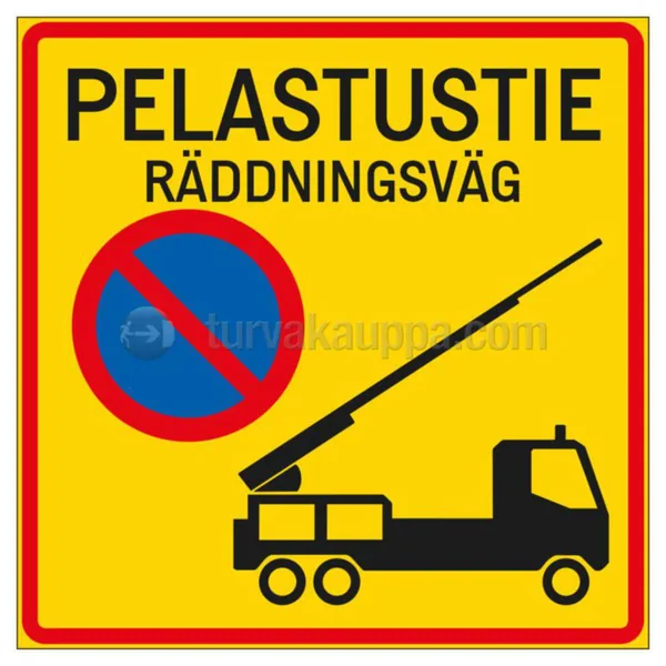 Merkintäkilpi ST alumiini PELASTUSTIE FI/SE 600x600 ALU