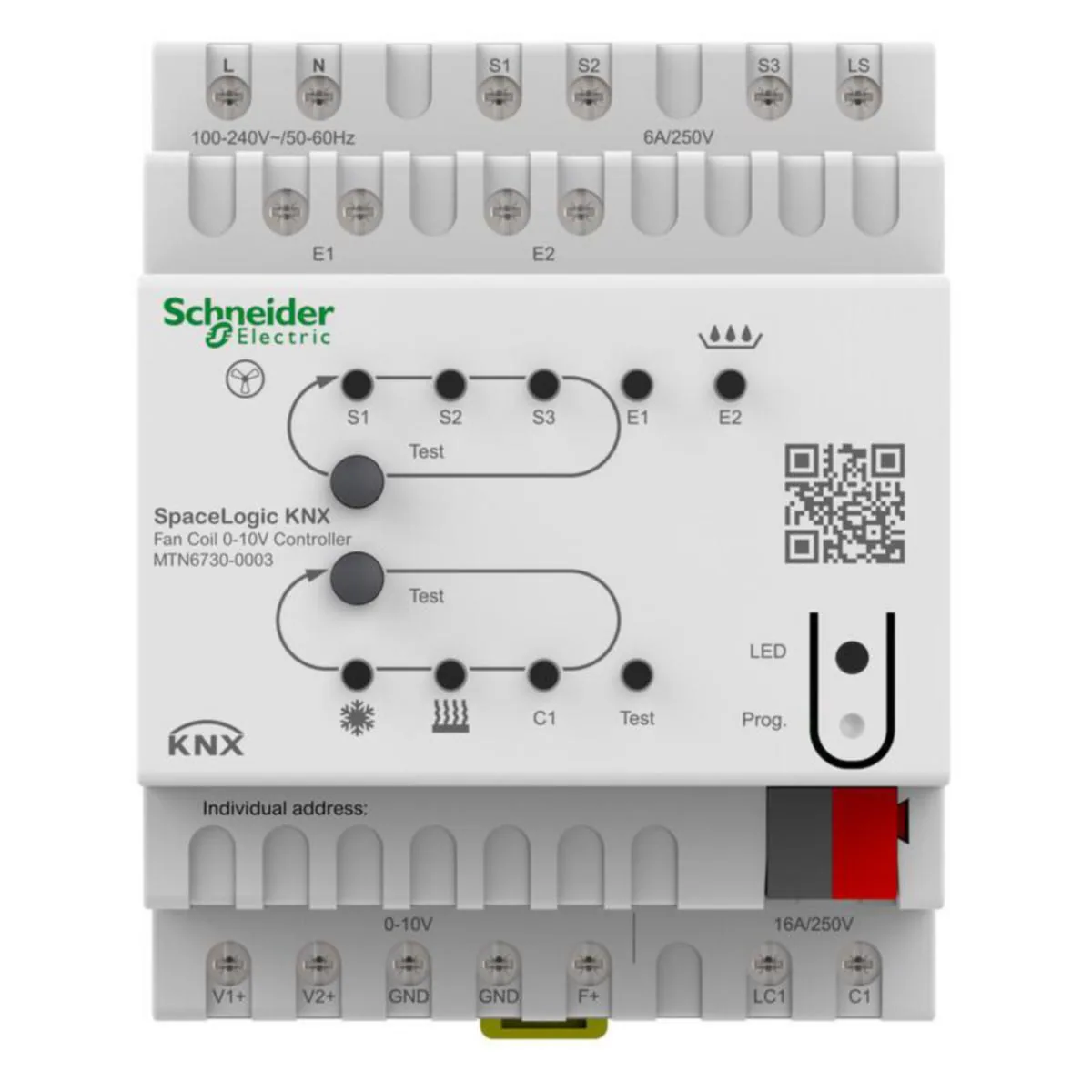 Puhallinkonvektorisäädin KNX Schneider Electric SpaceLogic KNX - TOIMILAITE SPACELOGIC KNX PUHALLINKONVEKTORISÄÄDIN 1-10V