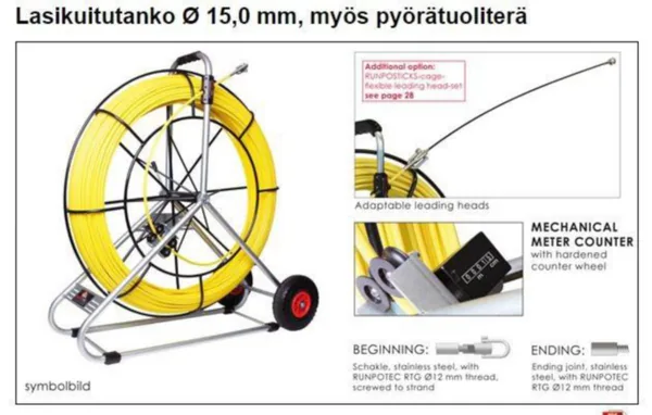 Vetojousitarvike Runpotec KAAPELIKÄÄRME 350 M, 15,0 MM