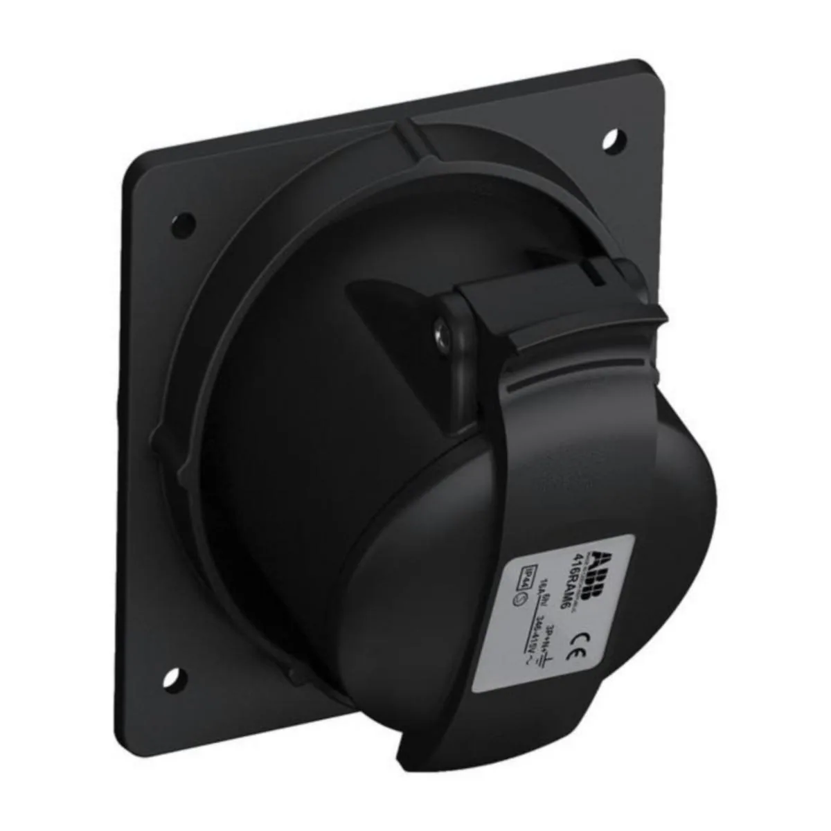 Kojepistorasia Amphenol Easy & Safe Black 6H, 16A, IP44, 3P+N+E – punainen