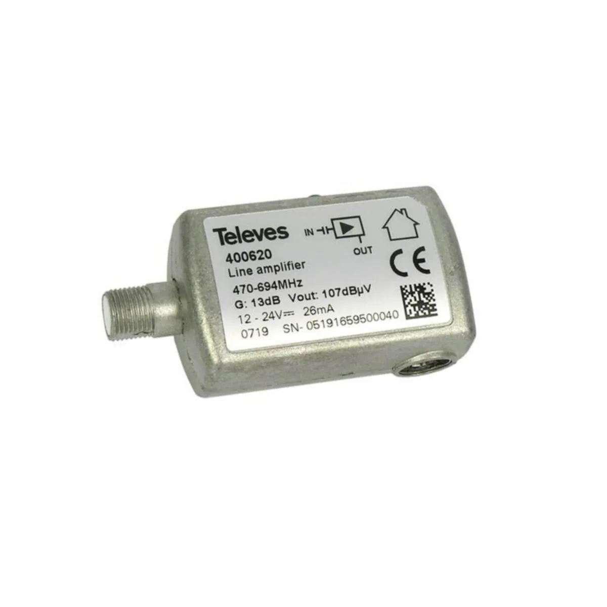 Laajakaistavahvistin Televes - LAAJAKAISTAVAHVISTIN TELEVES 13DB 107DBUV 26MA 470-694MHZ