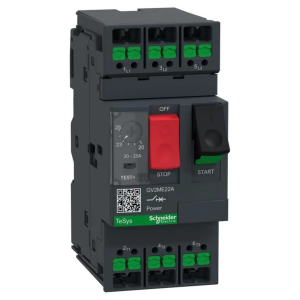 Moottorinsuojakatkaisija Schneider Electric TeSys 3P AC3 20-25A, SNAP-IN