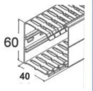 Johdotuskouru Hager Tehalit.BA7 - JOHDOTUSKOURU TEHALIT.BA7 BA740060 PVC BA740x60x2000 HAR