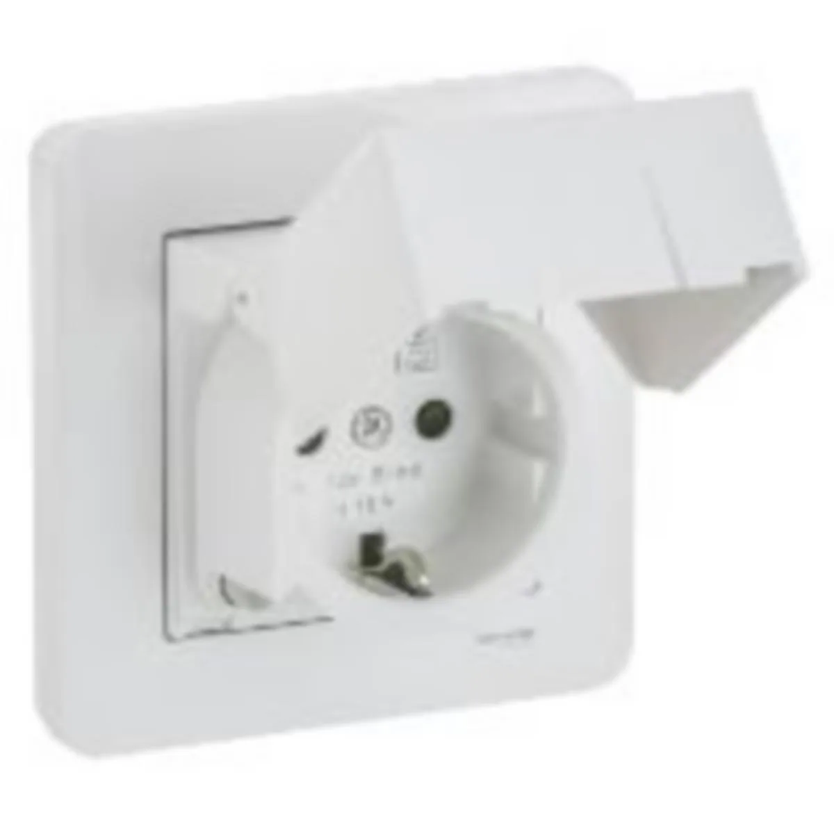 Pistorasia Schneider Electric Exxact 1-osainen vikavirtasuojalla IP44 - VIKAVIRTAPISTORASIA EXXACT 1S/16A/30MA/250V/IP44 UPJ VAL
