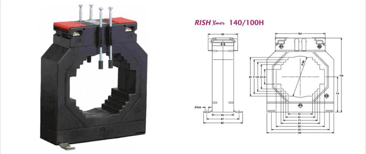 Virtamuuntaja kiinteä Rishabh XMER140 XMER140/100H-2000/5A