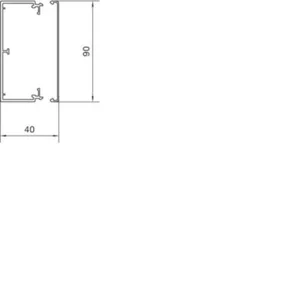 Asennuskanava Hager Tehalit.LF luonnonvalk. - ASENNUSKANAVA TEHALIT.LF LF40090 PVC 40X90X2000 LVA