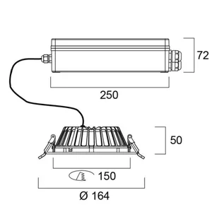 Kattovalaisin ulko Sylvania Insaver Slim - KATTOVALAISIN ULKO INSAVER SLI 150 IP65 9,5W 1200LM 840 UGR19