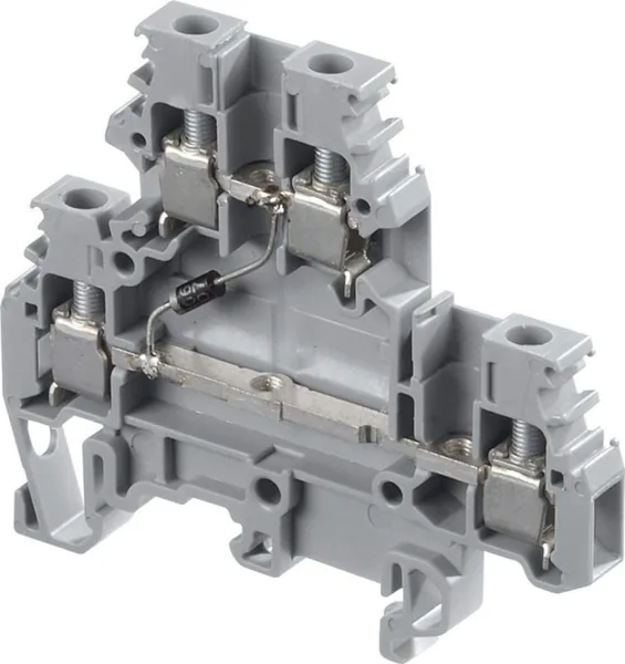 Riviliitin kaksikerros TE / ABB Entrelec -liittimet TE/ABB 6MM, 4MM2, DIODI, KATODI YHD