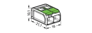Rasialiitin Wago 221-sarja kaikki johdintyypit - RASIALIITIN 221-SJA 2-NAP, VIPU, GREEN