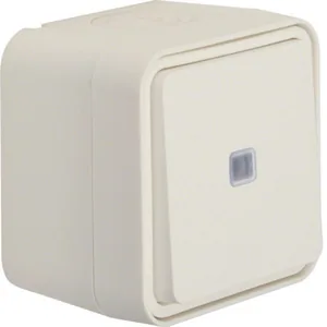 Kytkin Hager W.1 pinta 6 kontrollimerkkivalolla - KYTKIN W.1 6/10A/250V/IP55 LI-K PPJ VAL