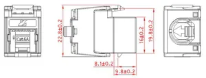Liitin-CAT6a Laatuantenni LA-CAT - LIITIN-CAT6A LA-CAT RJ45 KEYSTONE LIITIN CAT6A STP